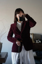 Vintage Winered Velvet Jacket