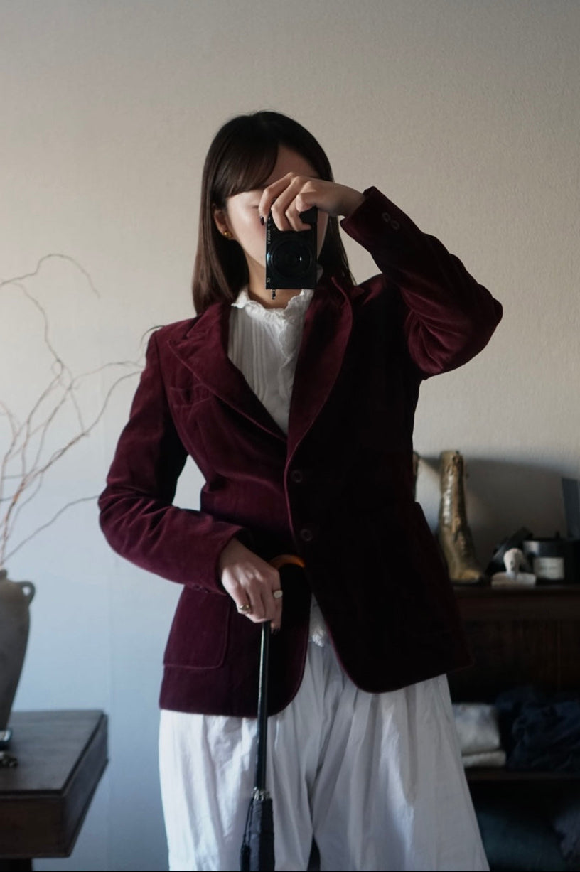 Vintage Winered Velvet Jacket
