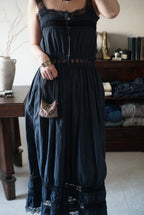 Antique French Black Cotton Dress