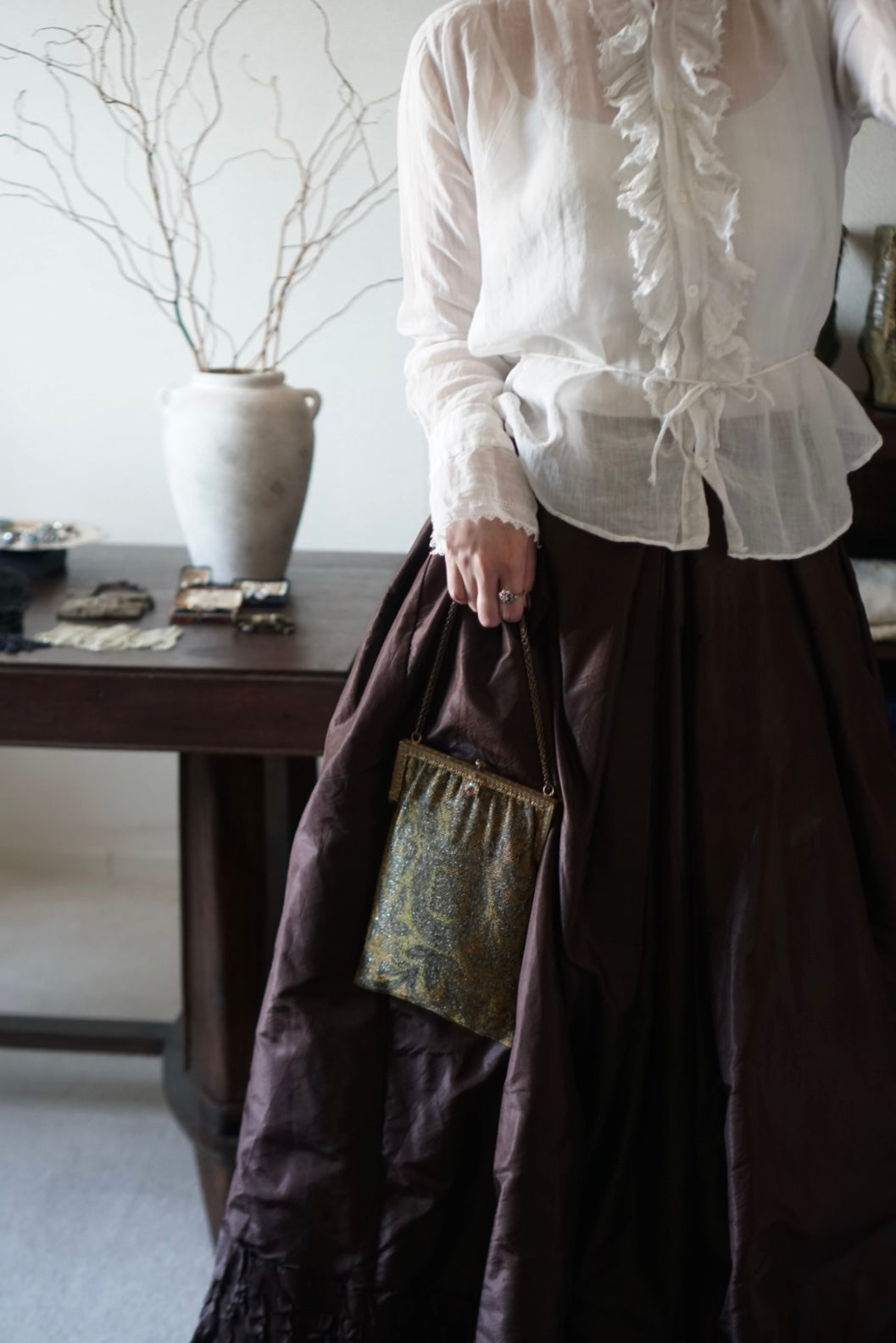 1880’s Victorian Brown Ruffle Skirt