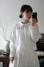 Antique French White Cotton Blouse