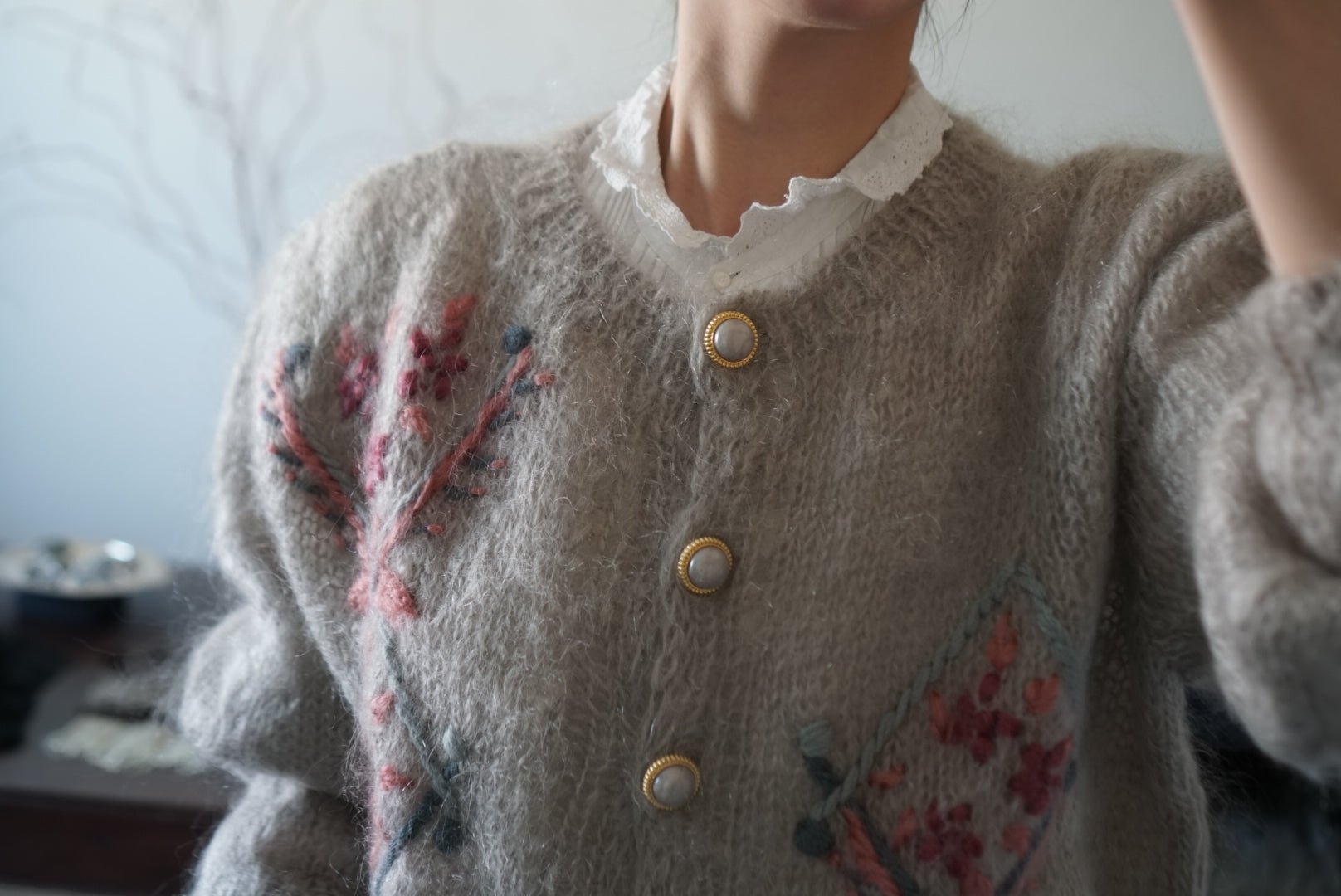 Antique French White Cotton Blouse