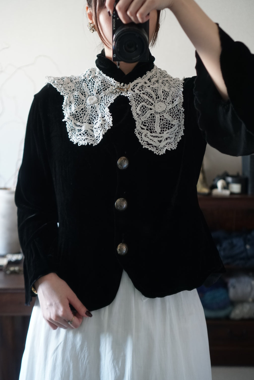Vintage Black Silk Velvet Jacket