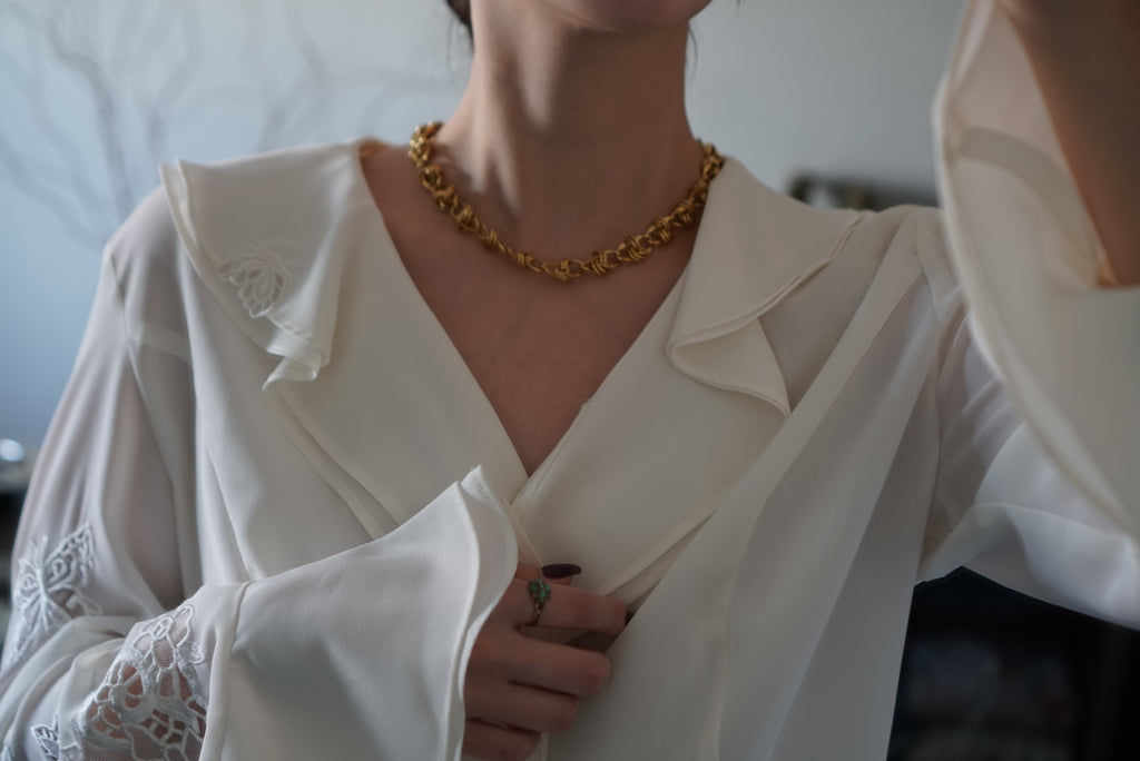 Vintage Frills×Embroidery Blouse