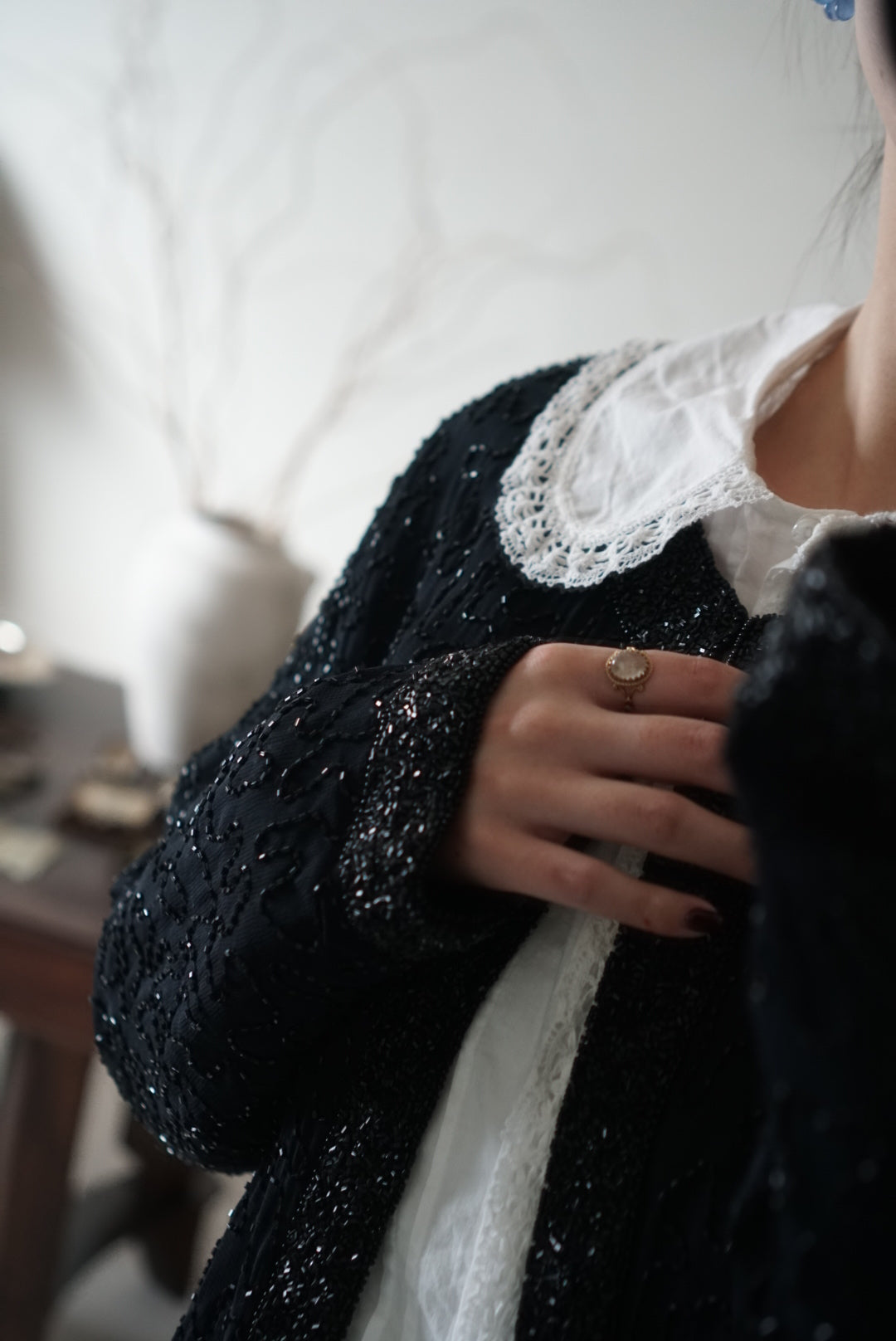 Antique French White Cotton Blouse
