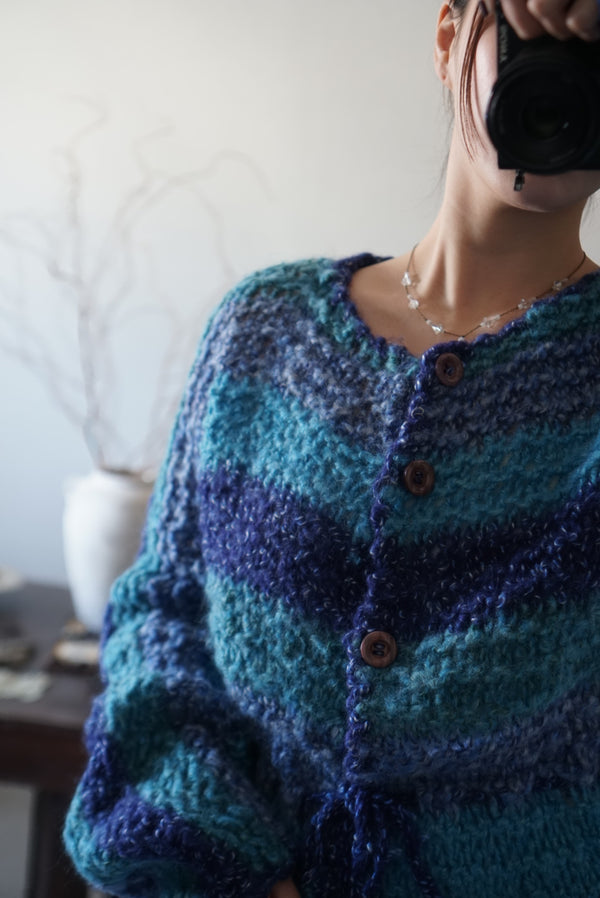 1950s Handmade Blue Knit