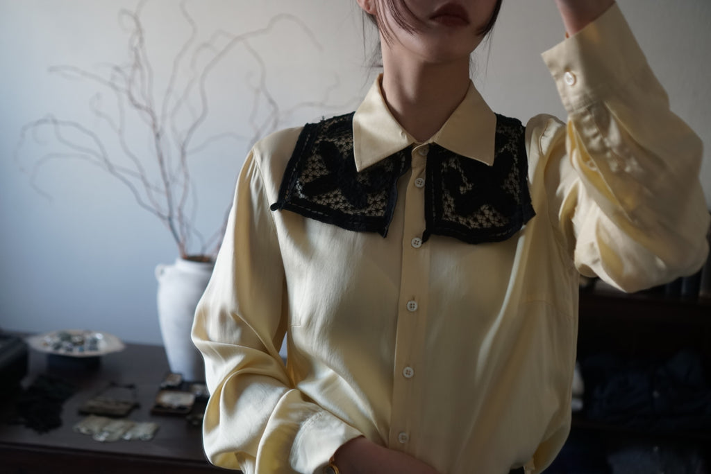 1980's Ivory Silk Shirt