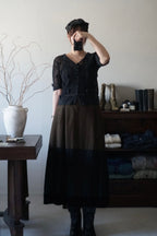 1950's Hand Crocheted Black Blouse