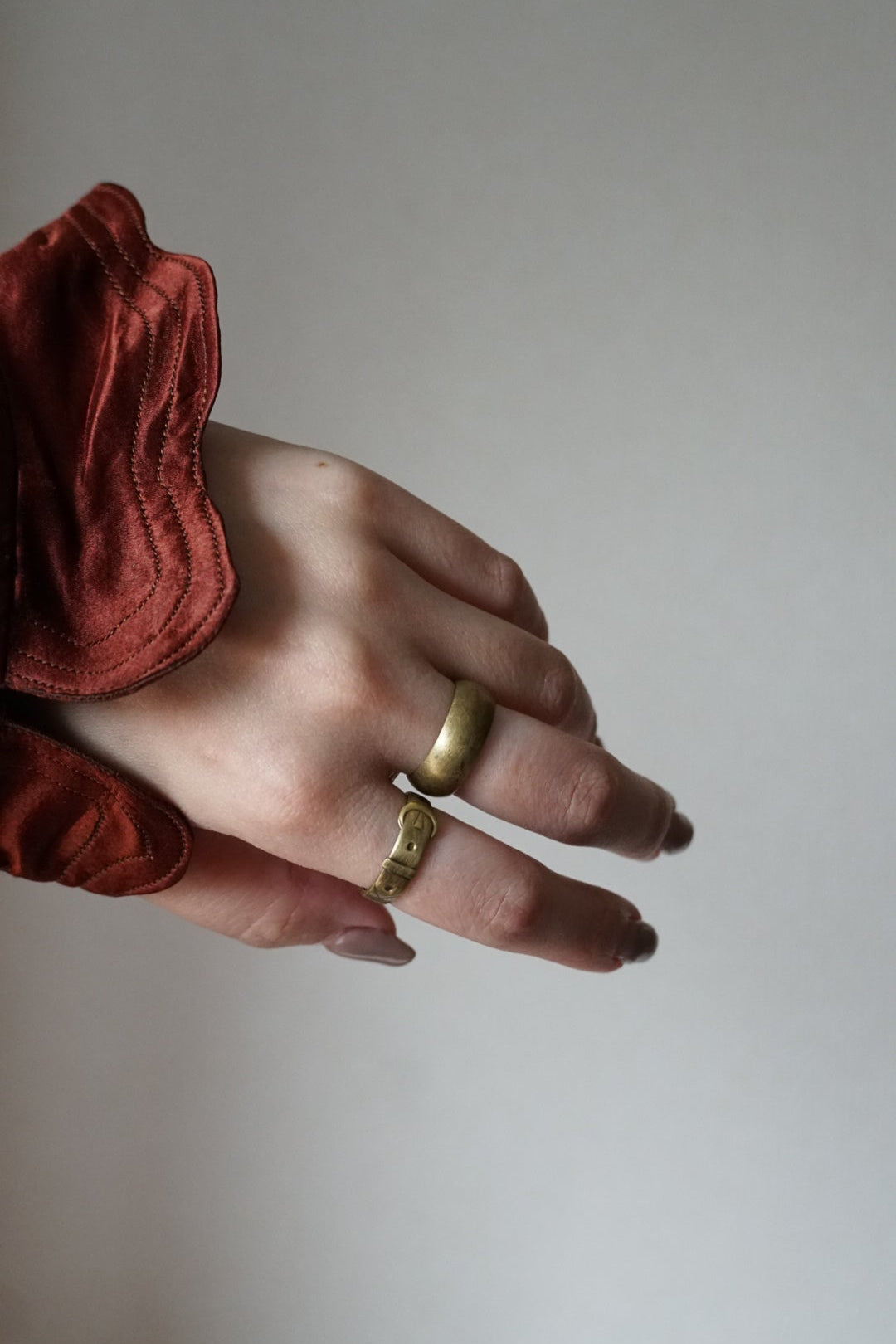 Edwardian Brass Buckle Ring