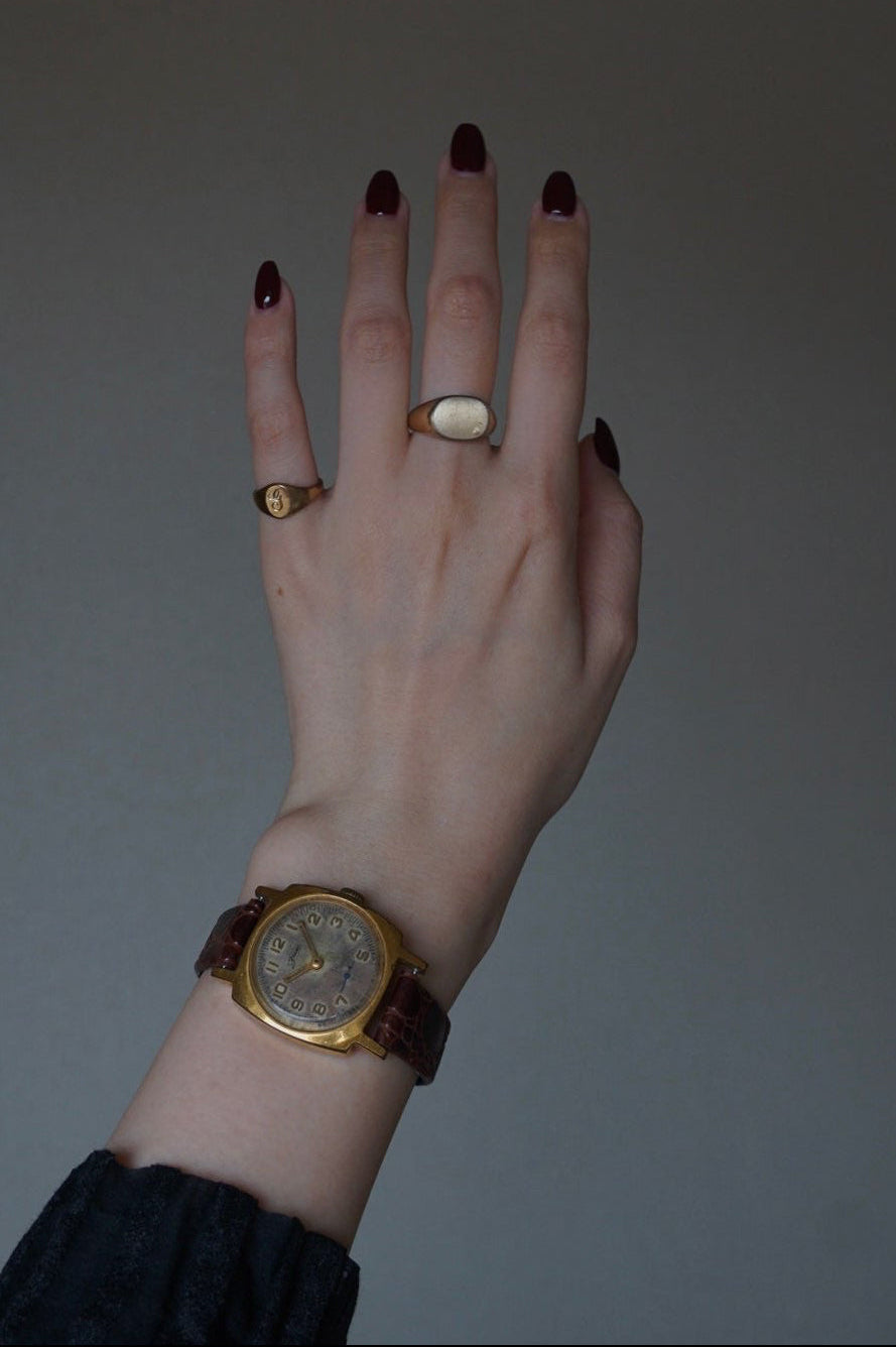 Vintage 10K RGP initial"G" Signet Ring