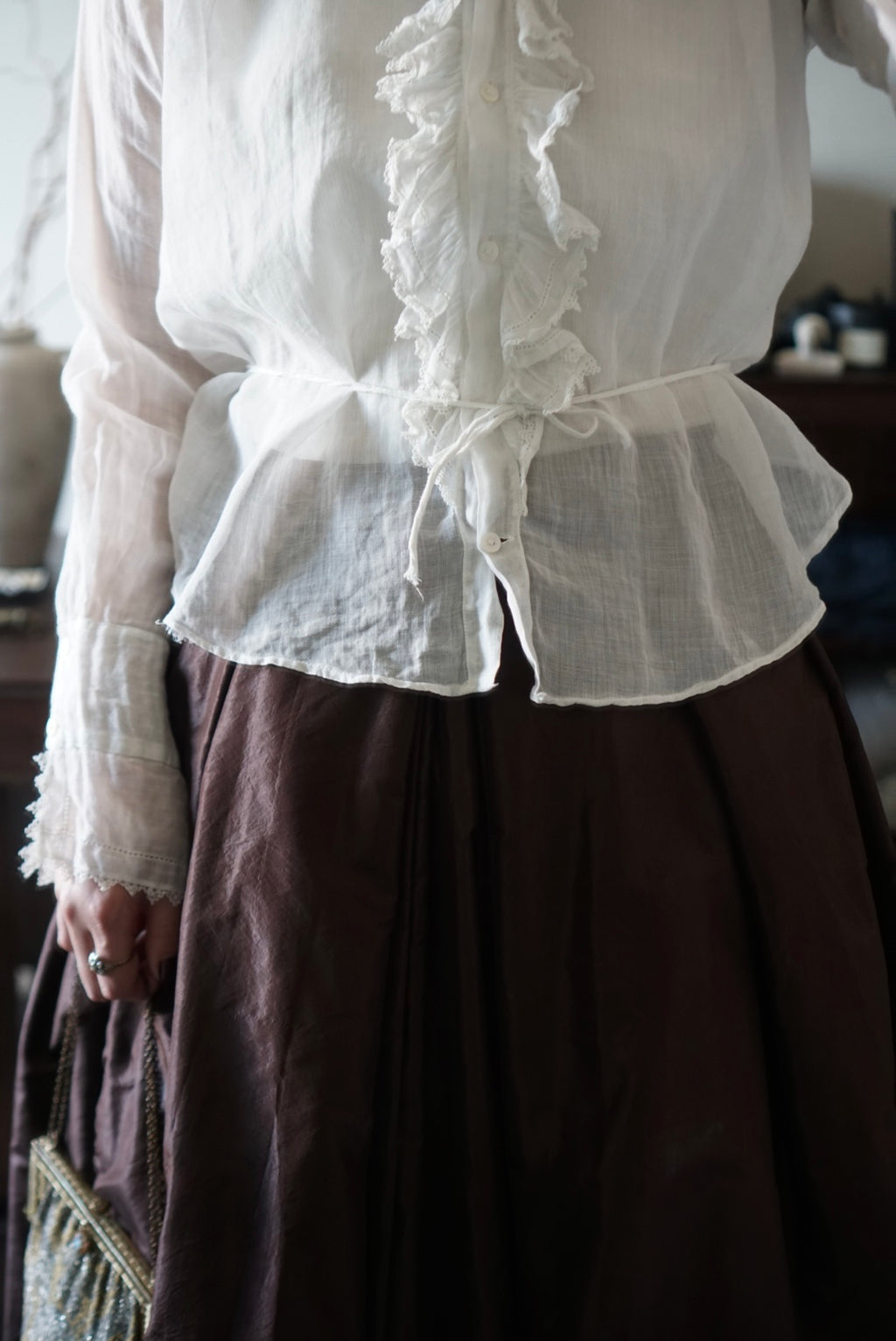 1880’s Victorian Brown Ruffle Skirt