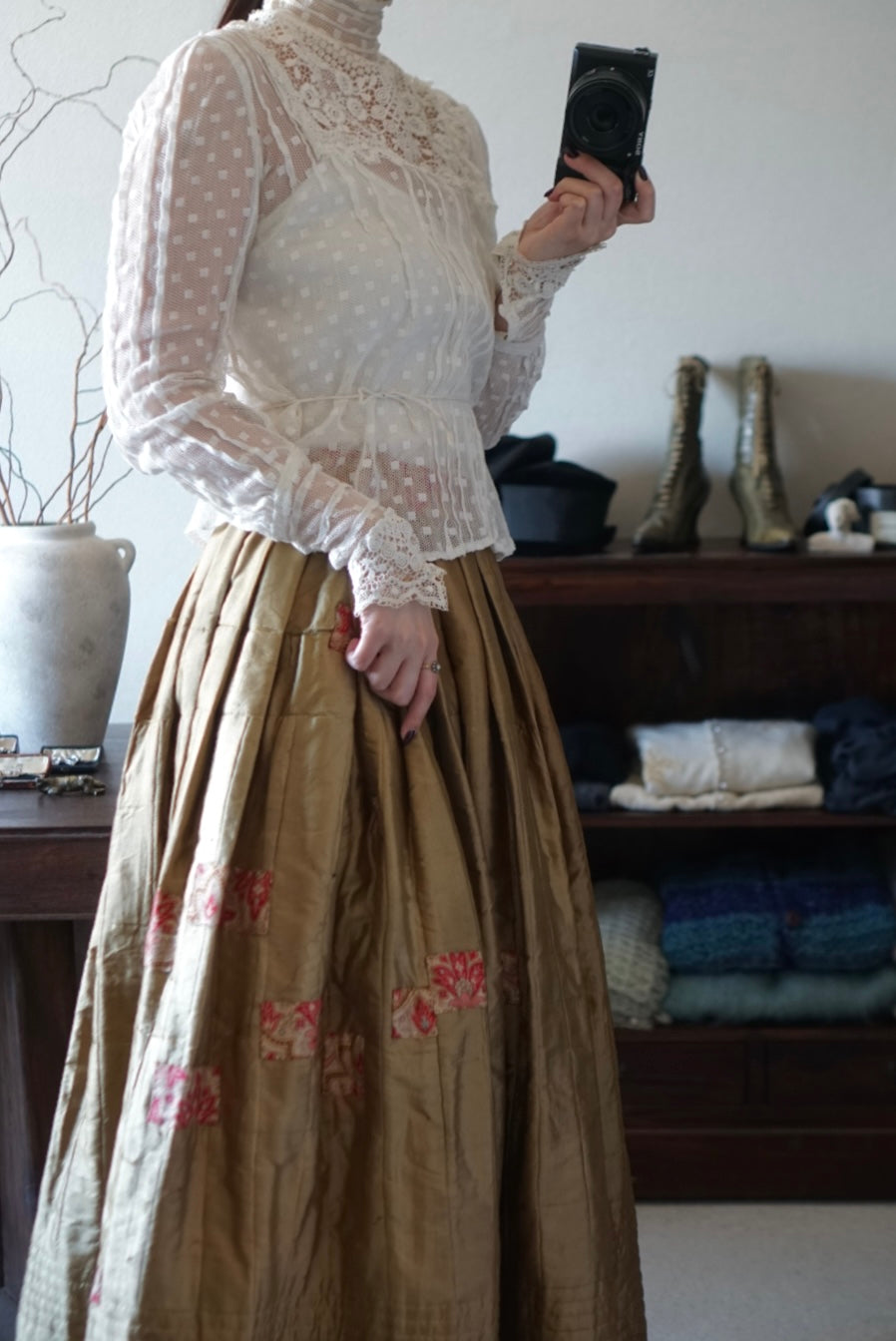 Edwardian High Neck Lace Blouse