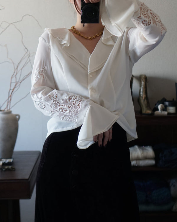 Vintage Frills×Embroidery Blouse