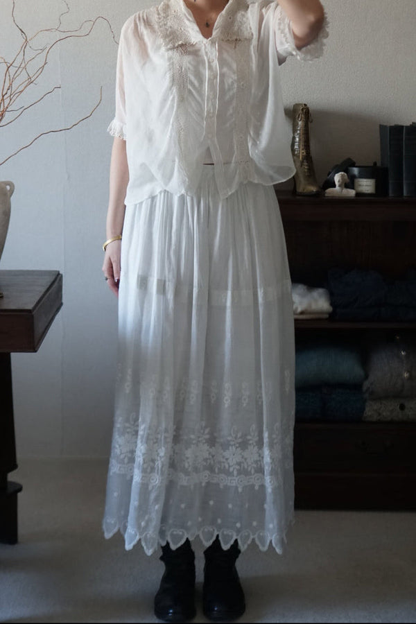 Edwardian Scalloped Embroidery Skirt