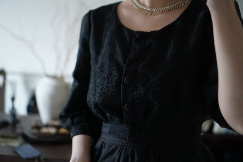 Vintage Black Sheer Blouse