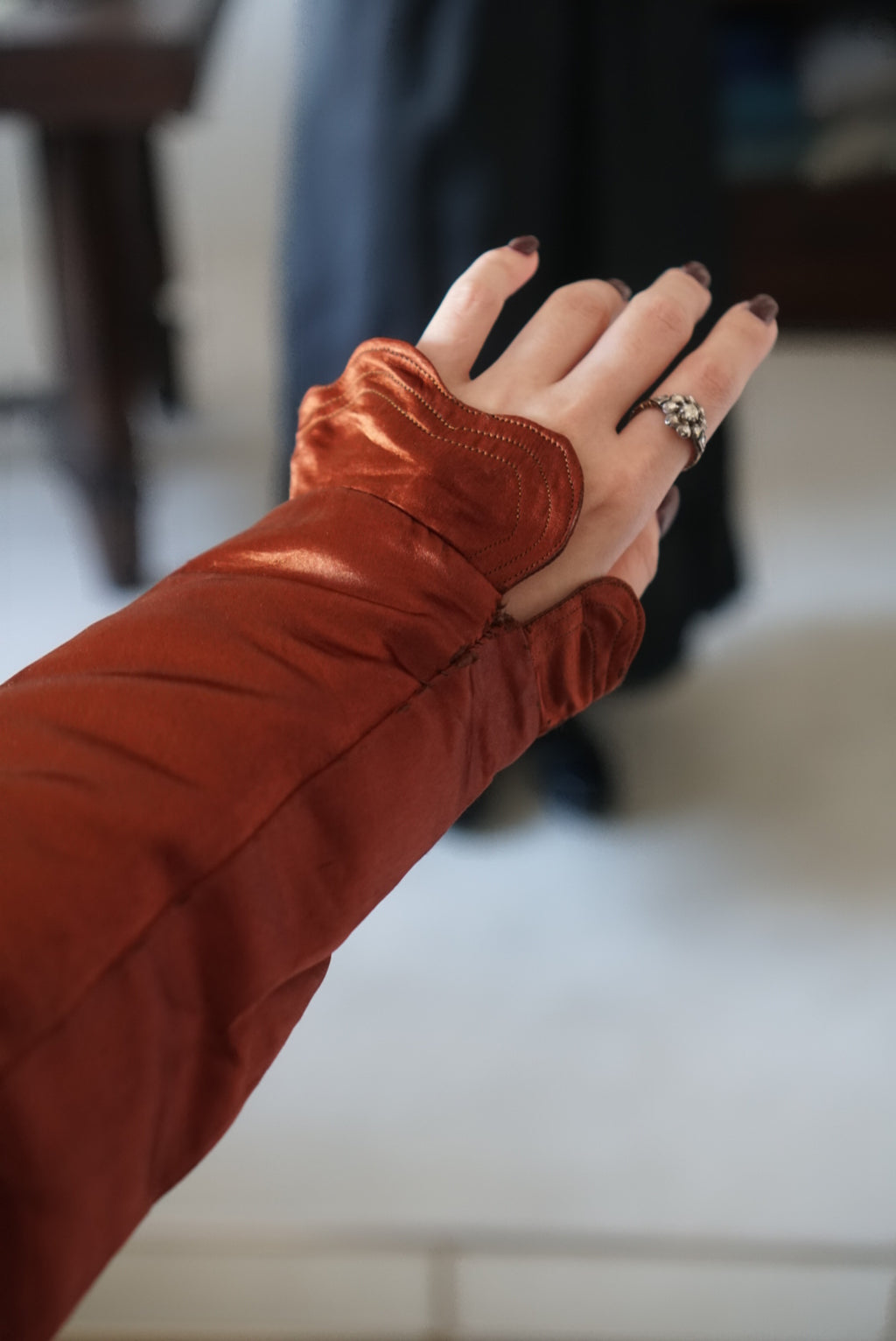 Victorian Orange Silk Jacket