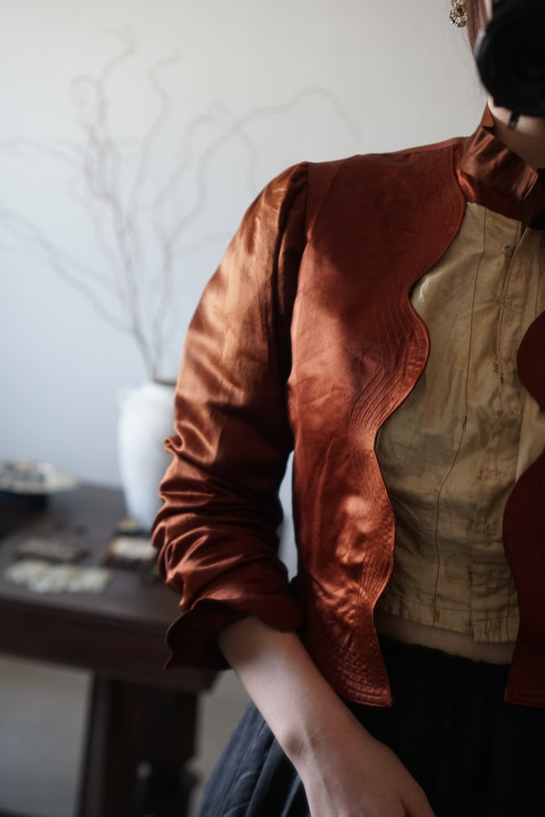 Victorian Orange Silk Jacket