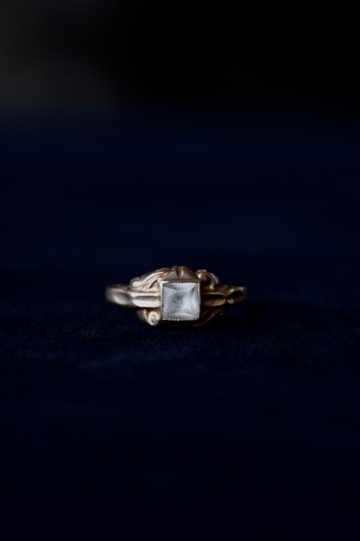 Edwardian 10K Pinky Ring with Glass Stone