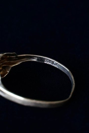 Edwardian 10K Pinky Ring with Glass Stone