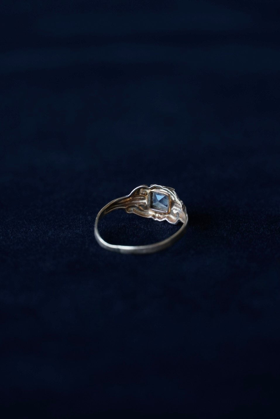 Edwardian 10K Pinky Ring with Glass Stone