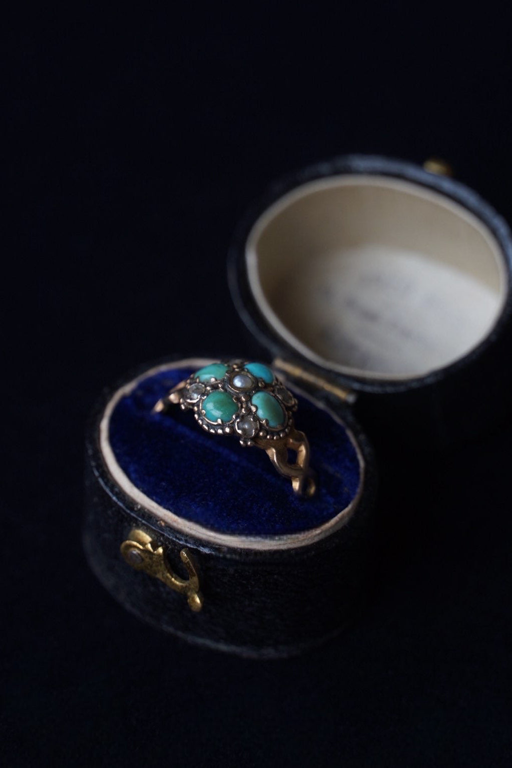 1864-65 Turquoise×Pearl×White Garnet Ring