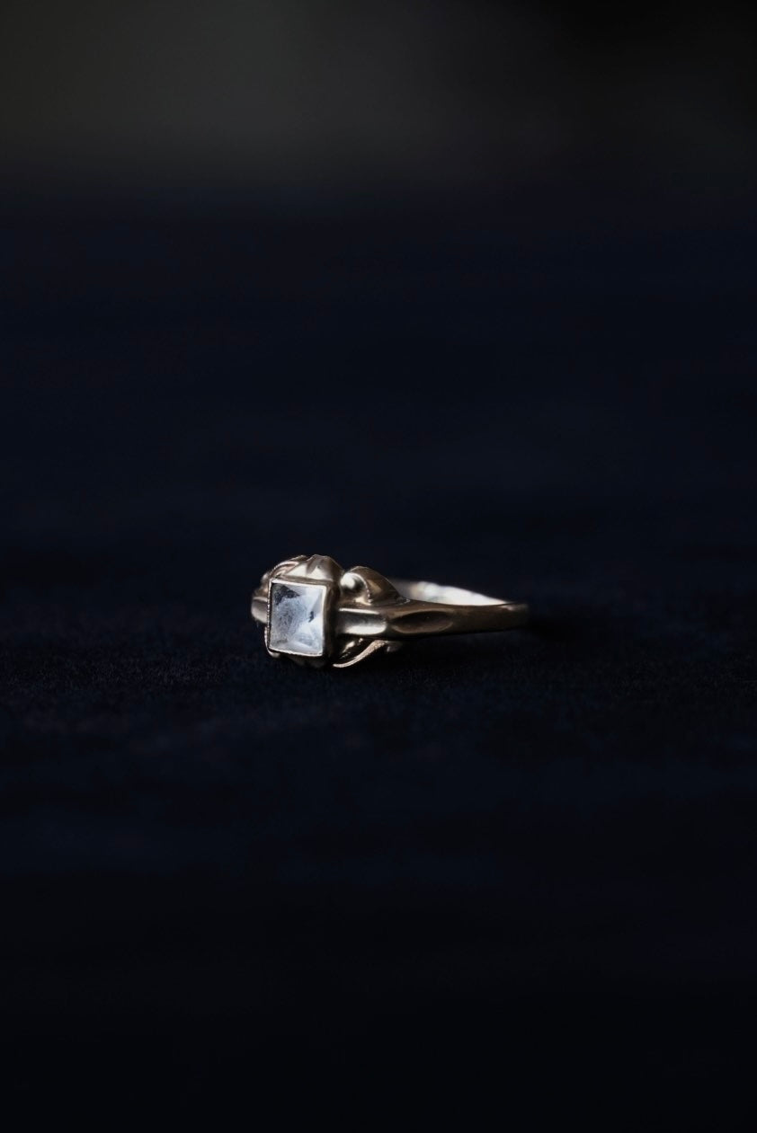 Edwardian 10K Pinky Ring with Glass Stone