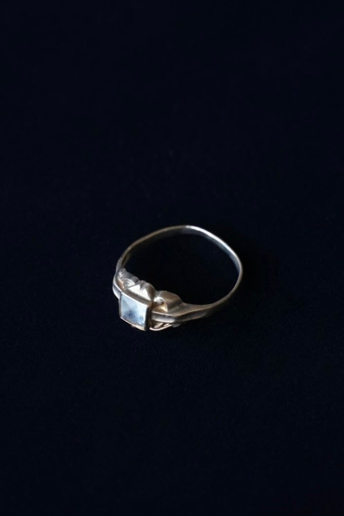 Edwardian 10K Pinky Ring with Glass Stone